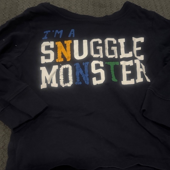 Gymboree Snuggle Monster Long Sleeve Tee - Navy, White, Yellow, Green, Blue - Picture 1 of 2